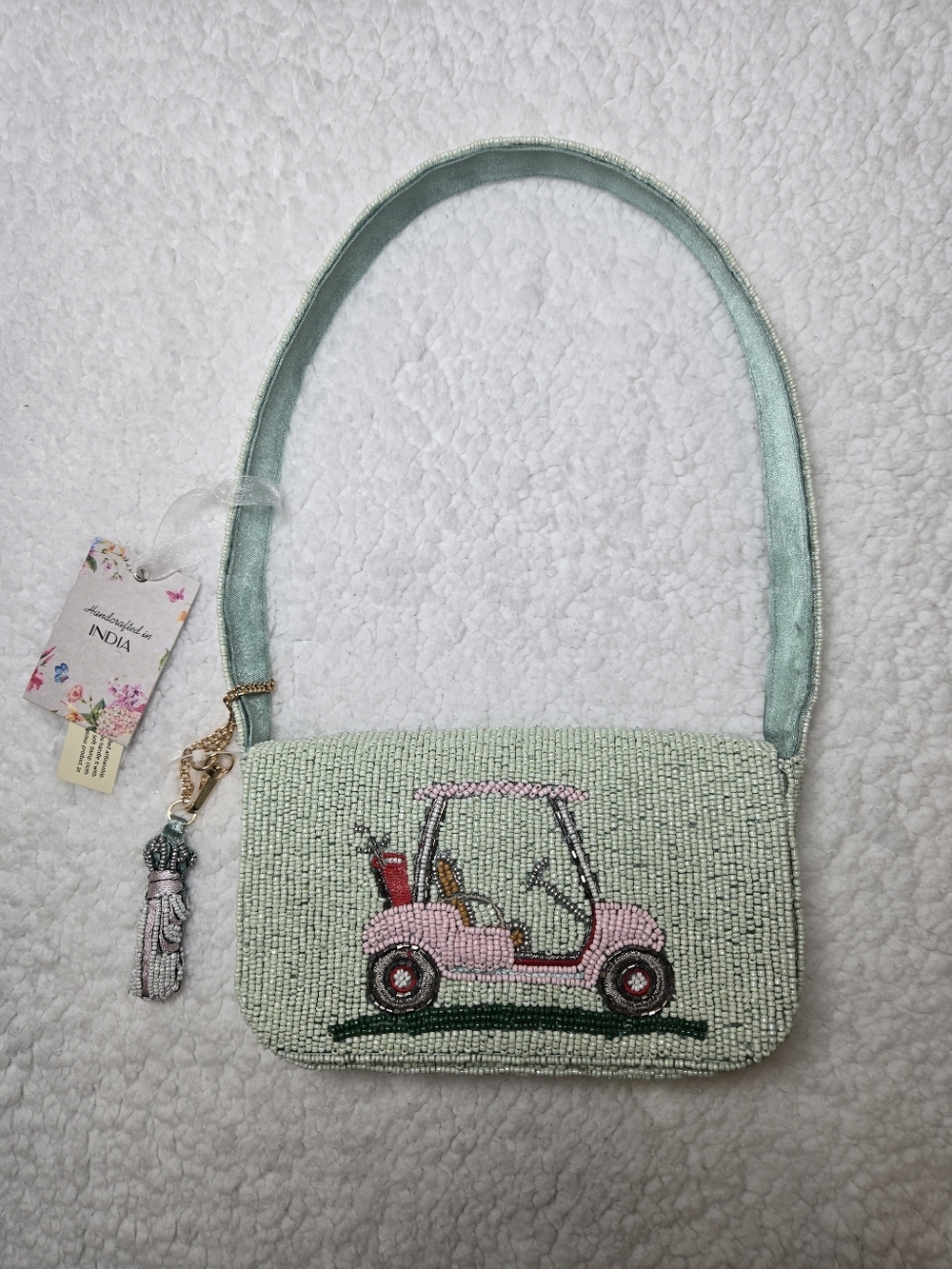 Viral Beaded Golf Cart Bag India Marshalls TJ Maxx Purse Viral Cass Holland NWT